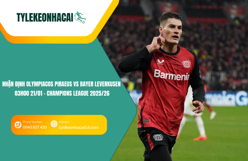Đội hình dự kiến trước trận Olympiacos Piraeus vs Bayer Leverkusen